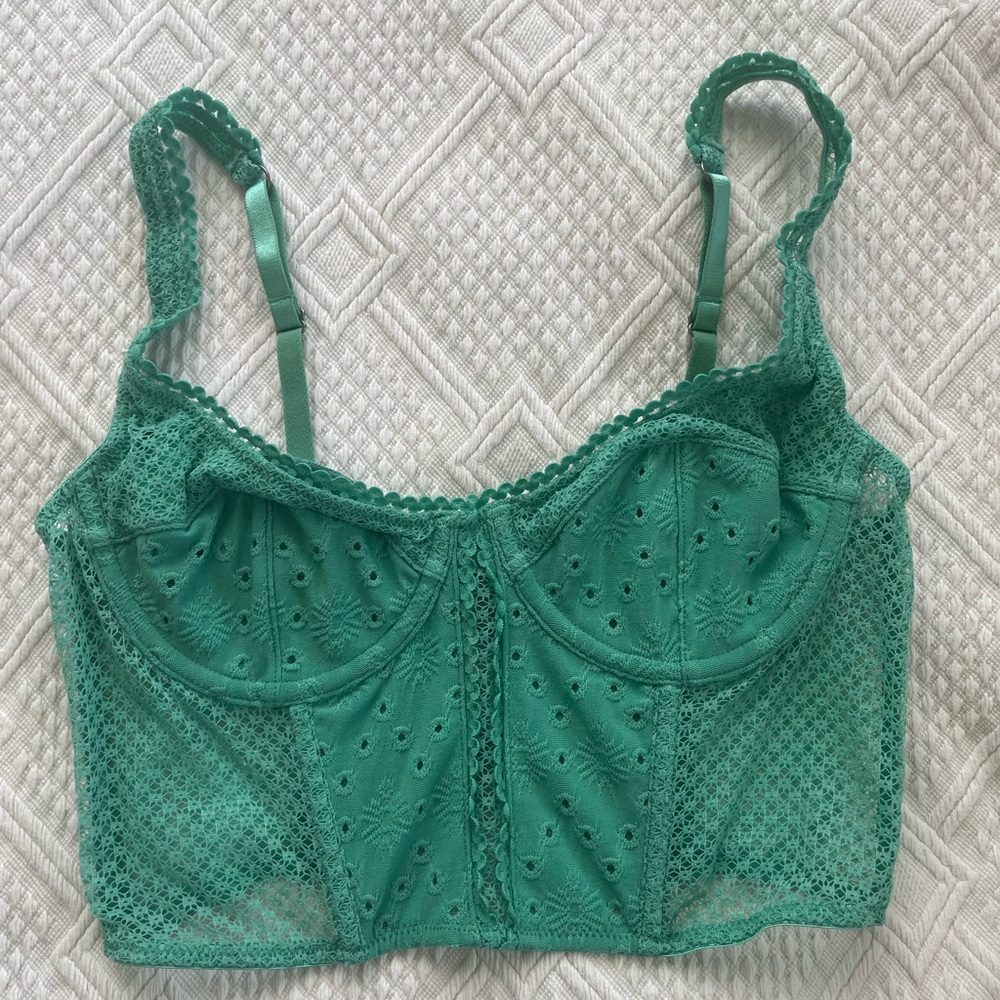 Ghanda Teal Lace Tank Top